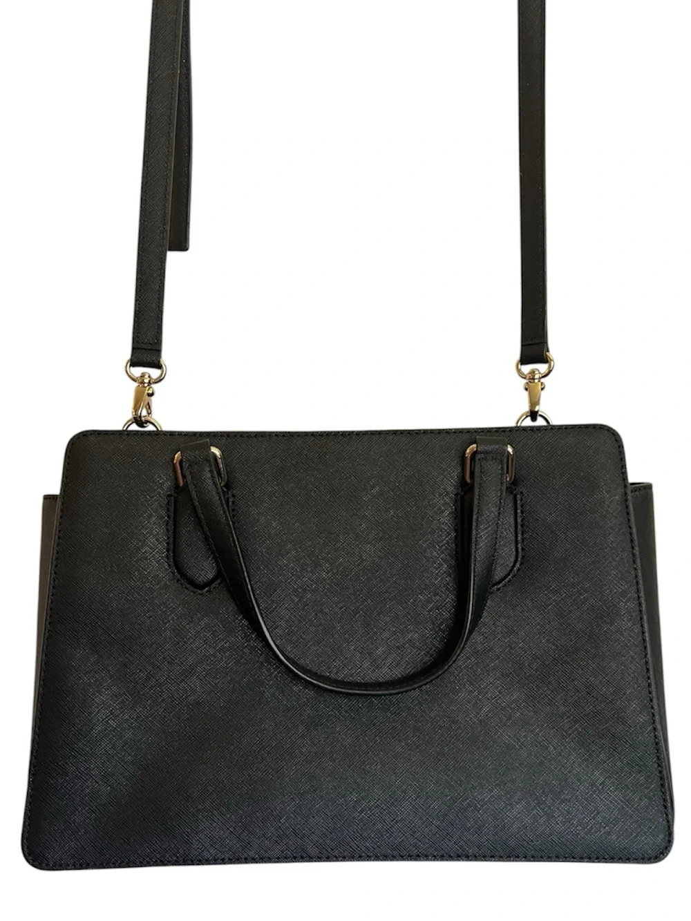 Kate Spade New York Laurel Way Reese Satchel Bag In Black EUC Saffiano Leather